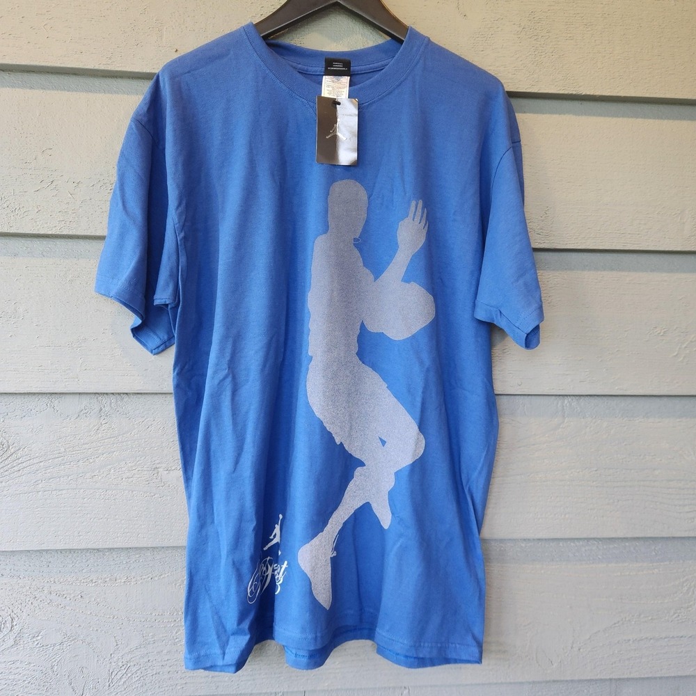VTG Jordan Shirt Mens Large Blue Respect 23 Dunk Graphic T-Shirt Tee Jumpman